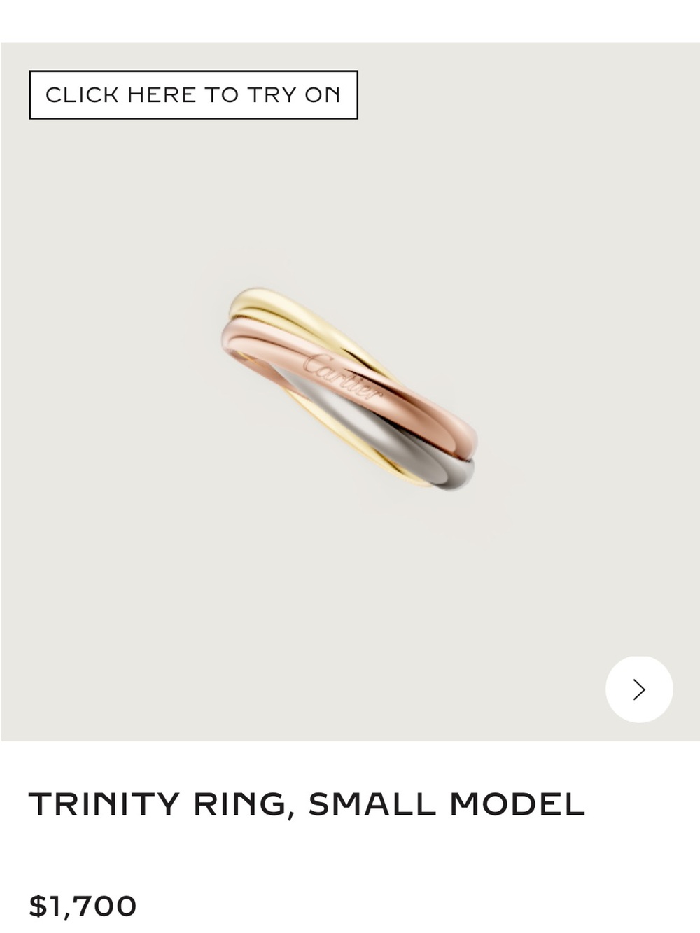 Cartier Trinity Ring in Yellow, White and Rose Gold small model size 56 - Picture 2 of 9